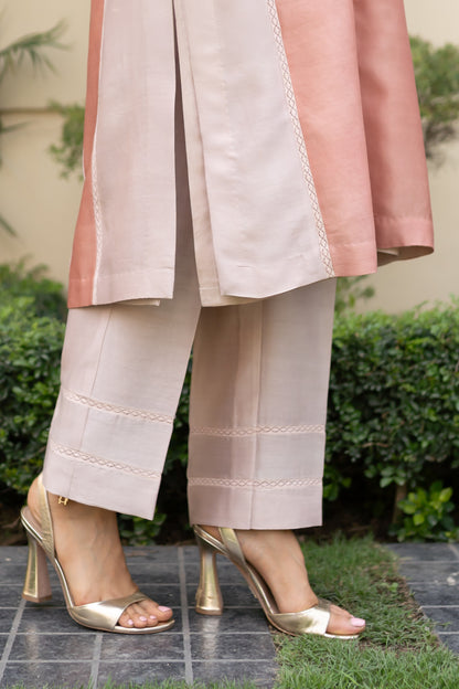 Nude & Salmon Pink color blocked Jacket