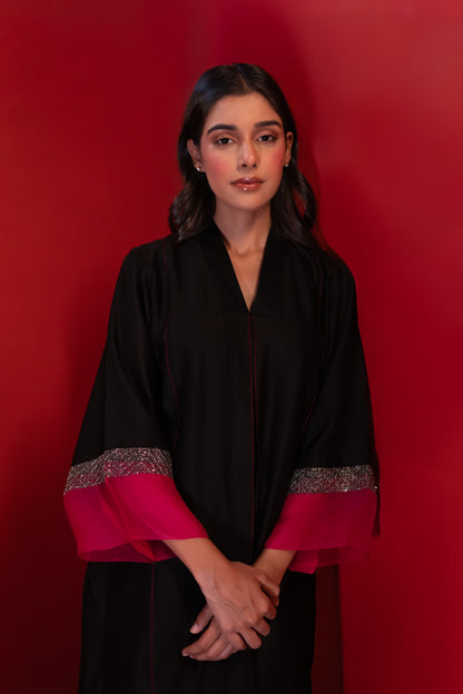 Black Box-Pleated Chanderi Kurta Set