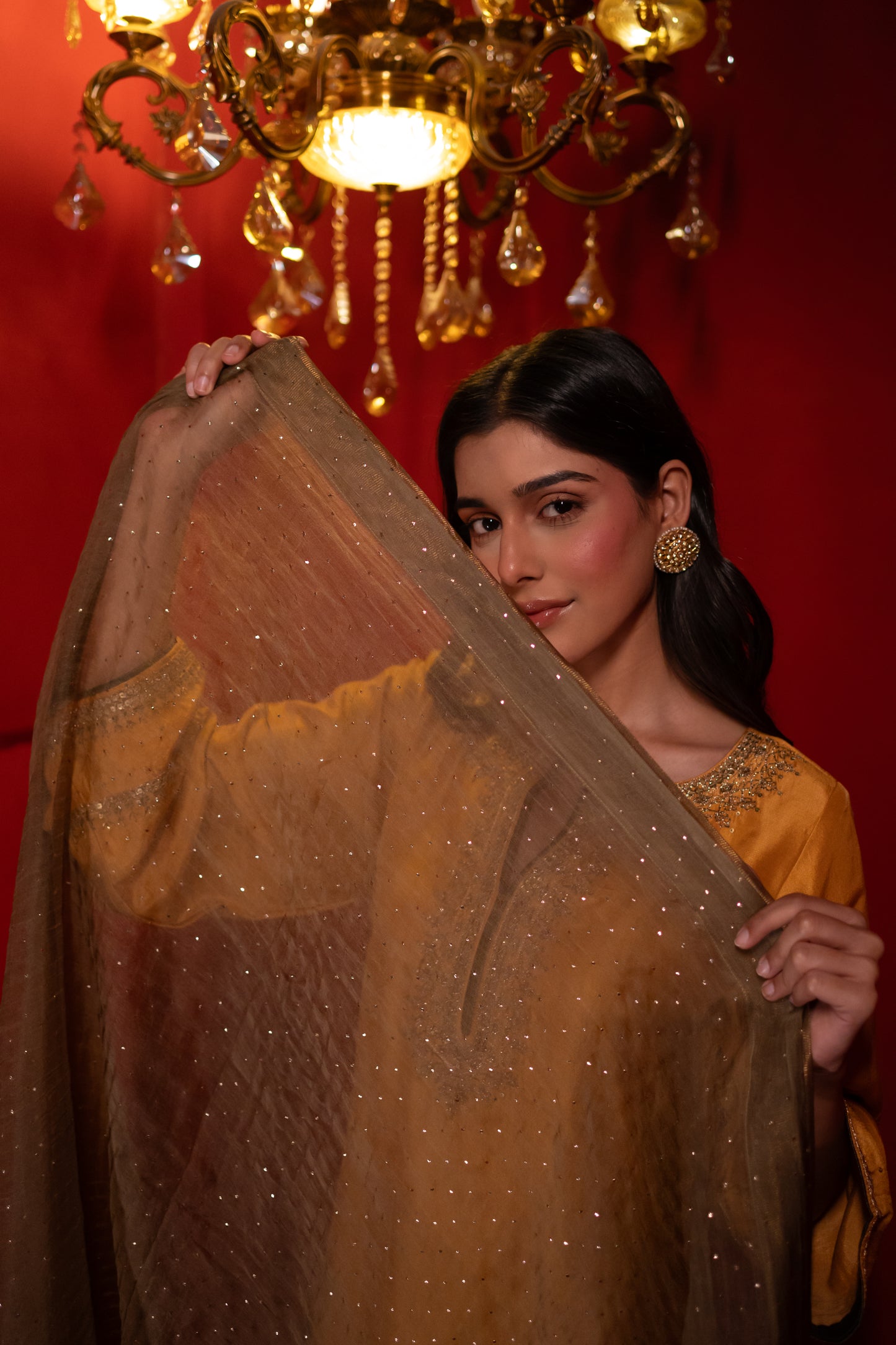 Sunglow Mustard Dupion Kurta Set